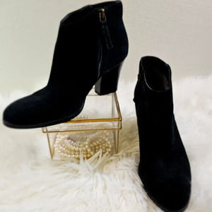 Susina Faux Suede Black Booties- Women's 7.5